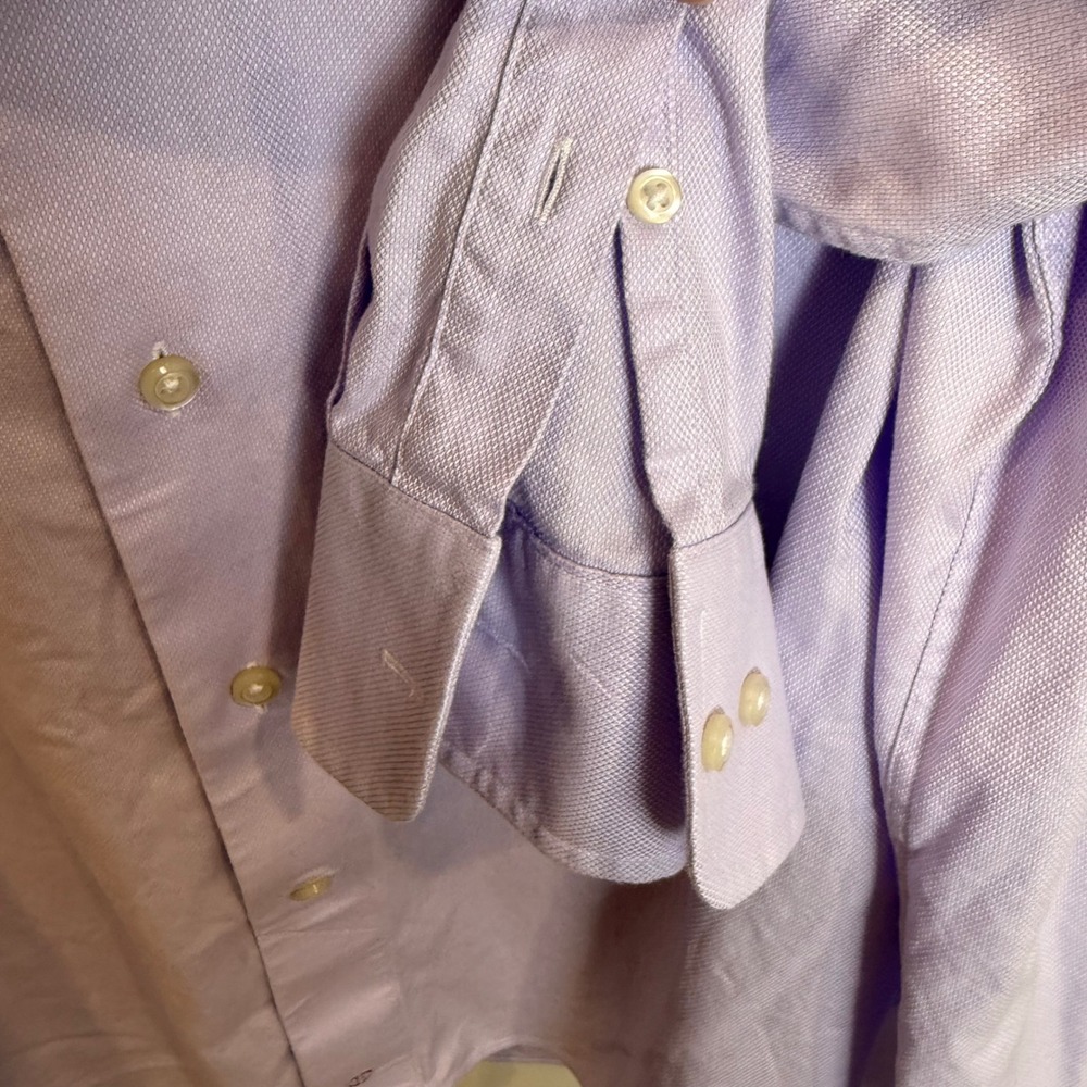 Mens Purple David Donahue Dress Shirt Button Down Long Sleeve Career Office - Picture 4 of 10